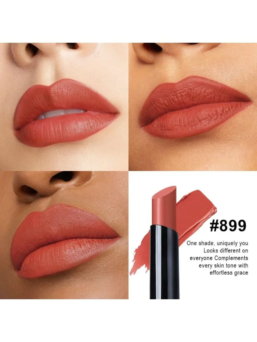Women's 899# Nuetral Brown Long Lasting Waterproof Velvet Matte Stick Lipstick
